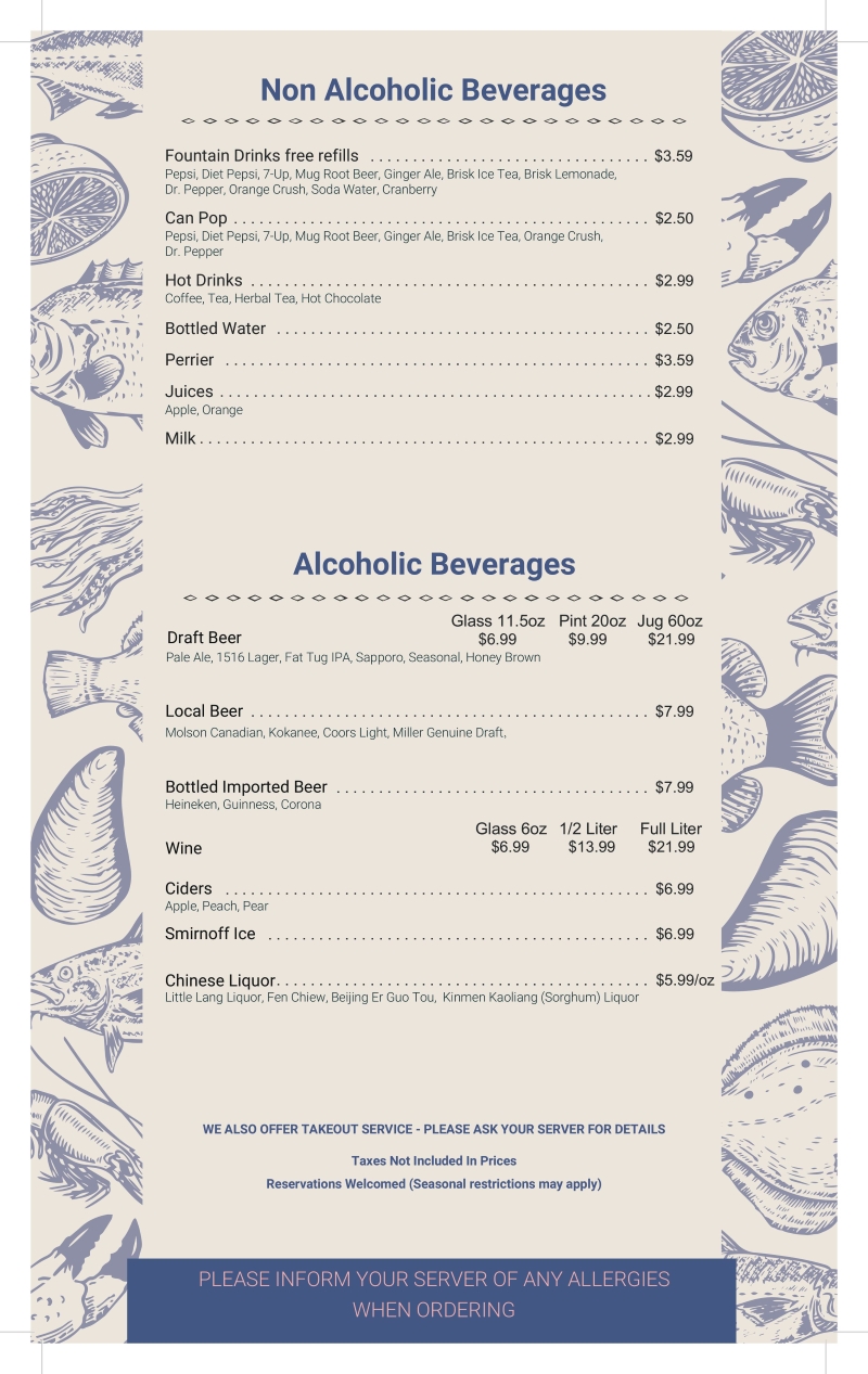 Drinks Menu
